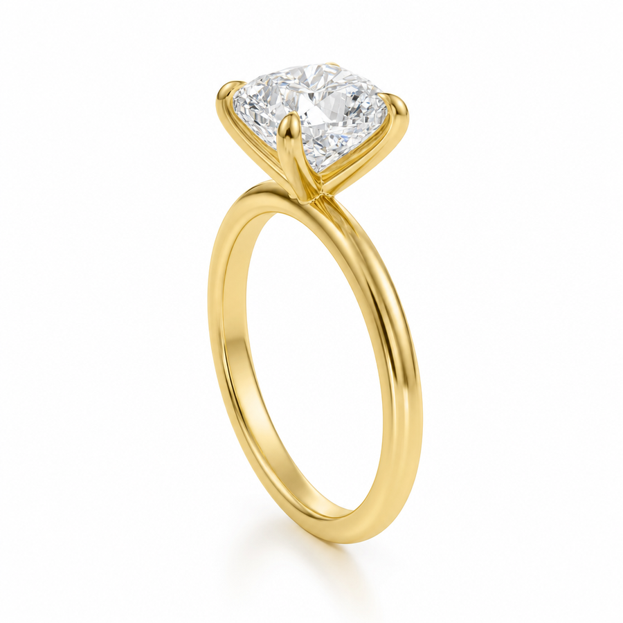 Cushion Classic Open Solitaire Ring