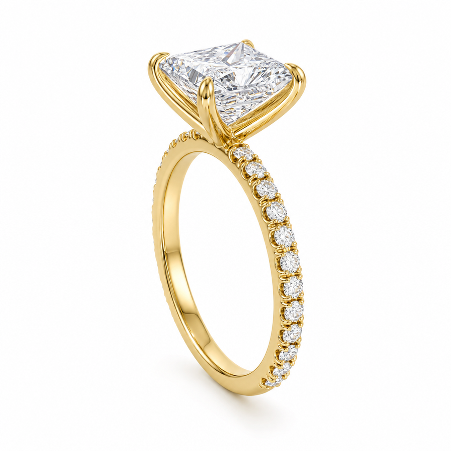 Princess Modern Pave Ring