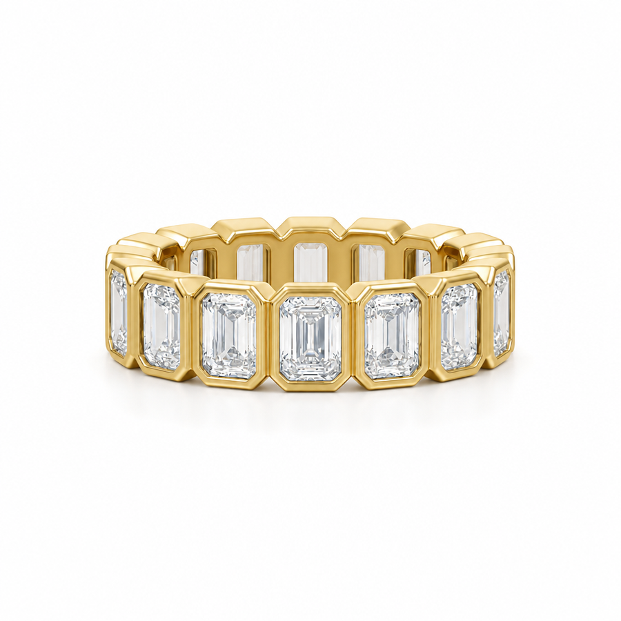 Emerald Bezel Vertical Eternity Band