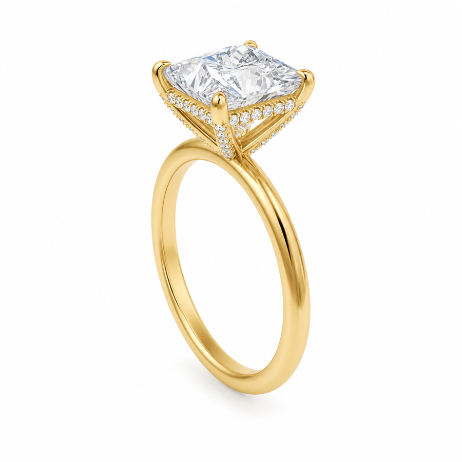 Princess Martini Basket Solitaire Ring