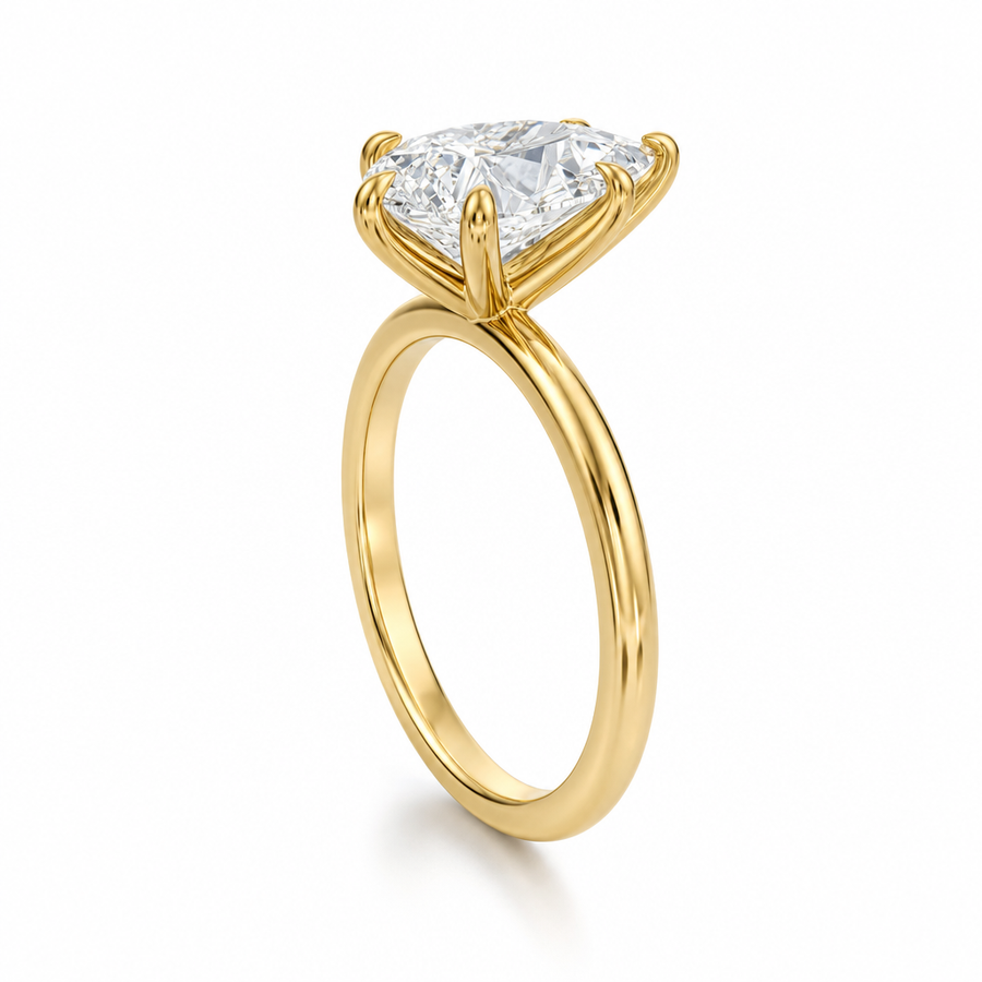 Pear Classic Open Solitaire Ring