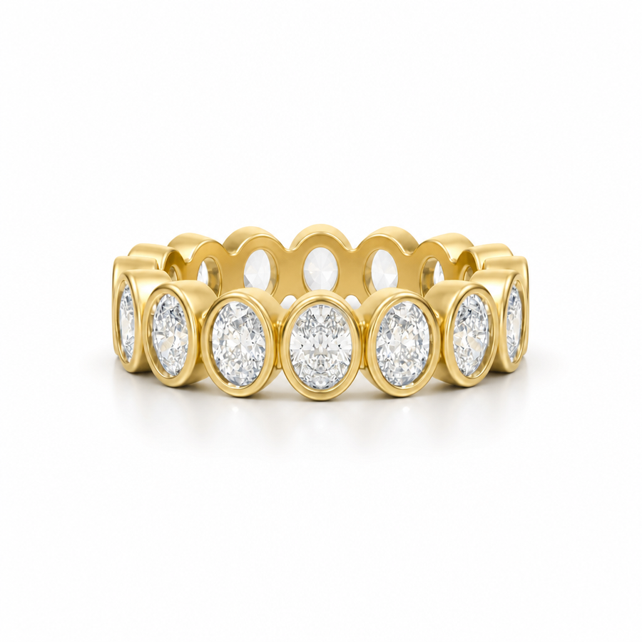 Oval Bezel Vertical Eternity Band