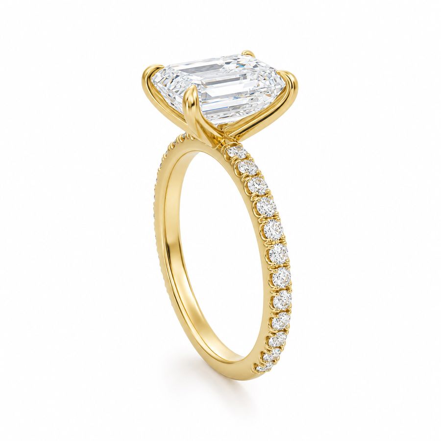 Emerald Modern Pave Ring