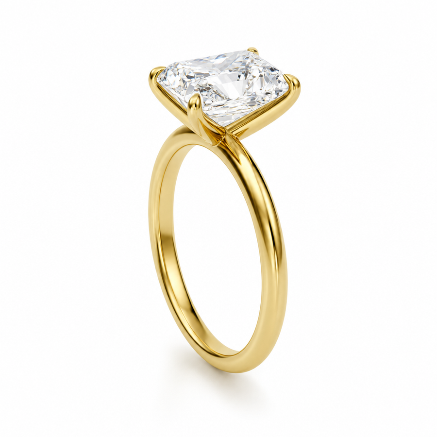Radiant Classic Open Solitaire Ring