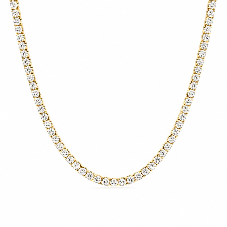20 Carat Round Lab Grown Diamond Tennis Necklace