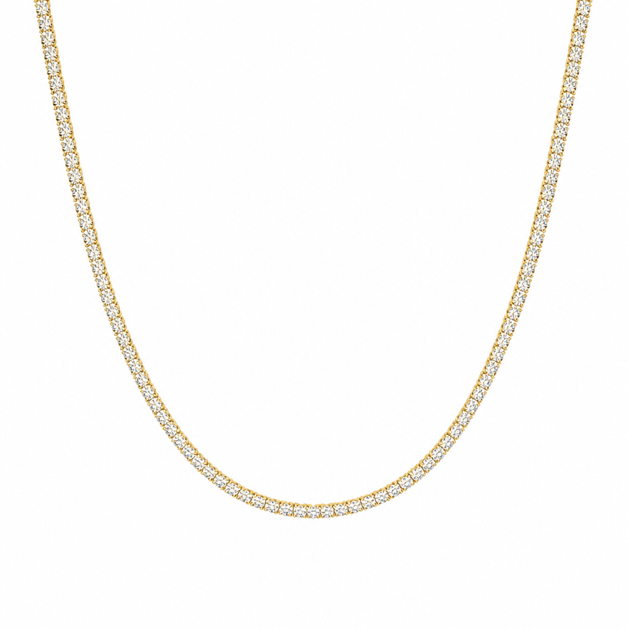 7 carat round lab grown diamond tennis necklace