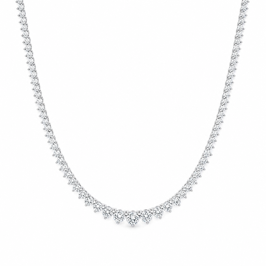 10 Carat Lab Grown Diamond Graduated Tennis Necklace