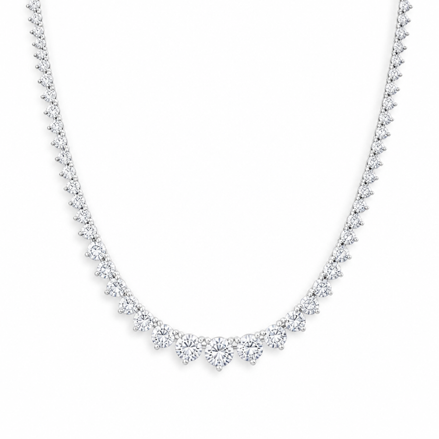13 Carat Lab Grown Diamond Graduated Tennis Necklace