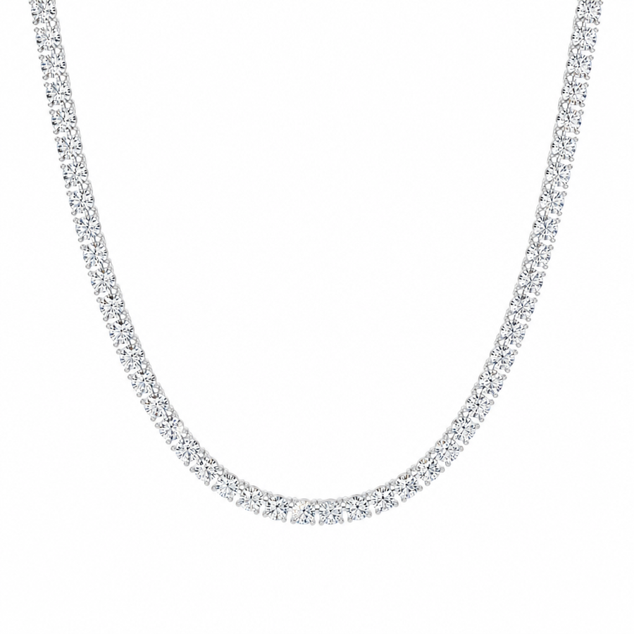 22 Carat Round Lab Grown Diamond Tennis Necklace