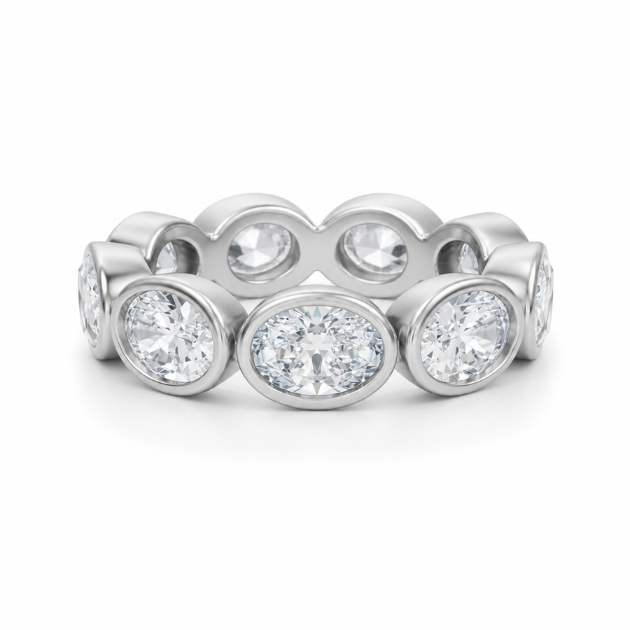 Oval Bezel Horizontal Eternity Band