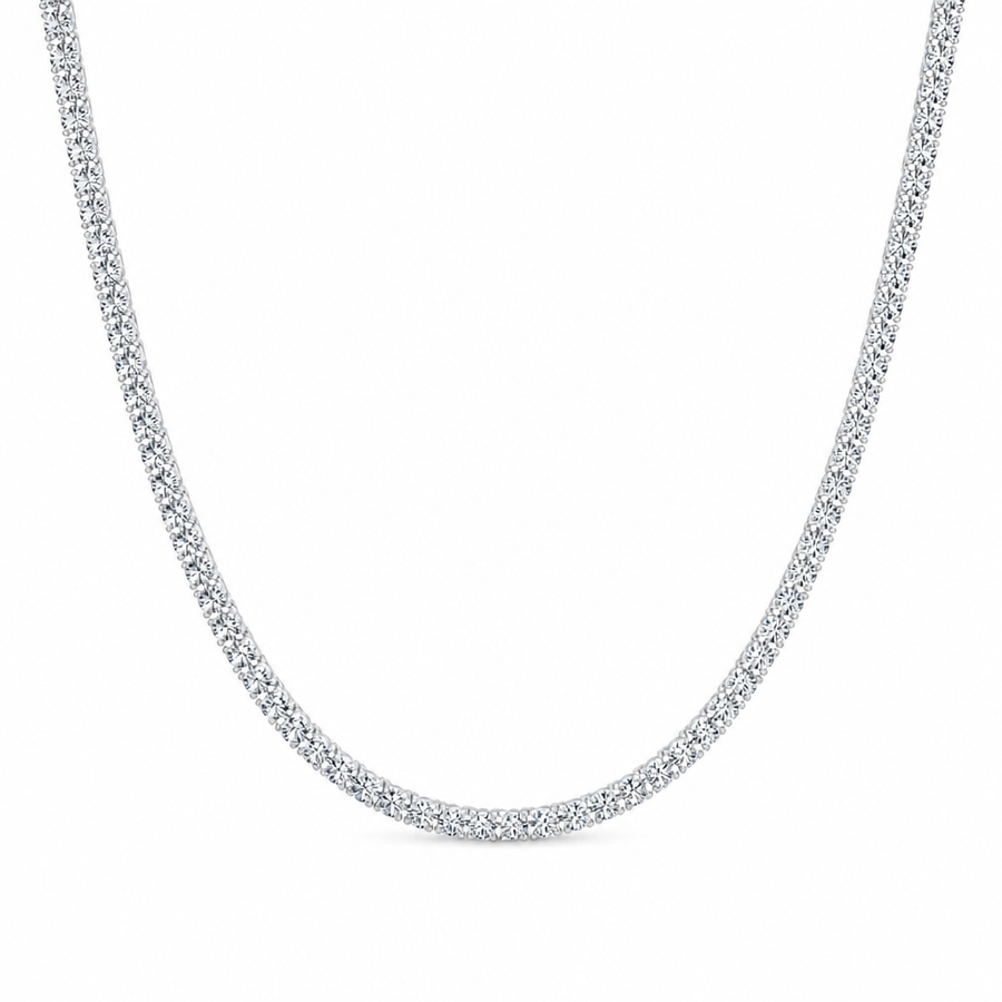 13 carat round lab grown diamond tennis necklace