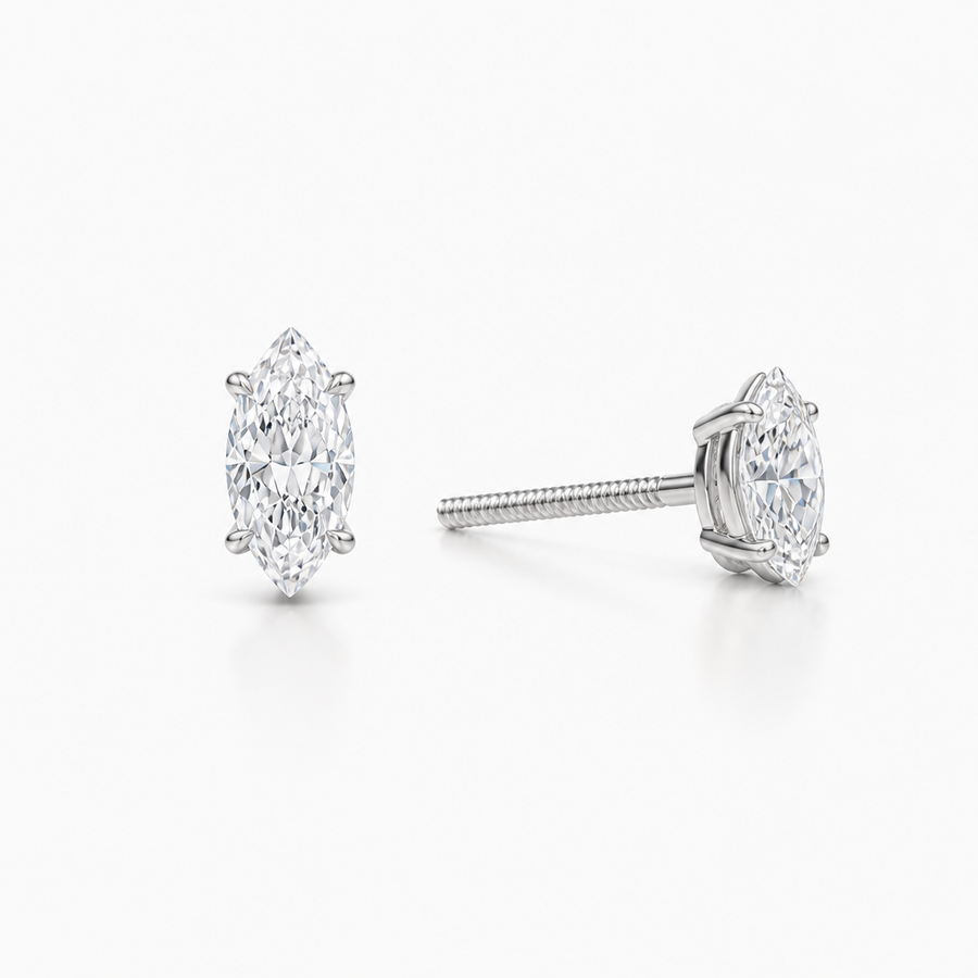 Marquise Lab Grown Diamond Stud Earrings