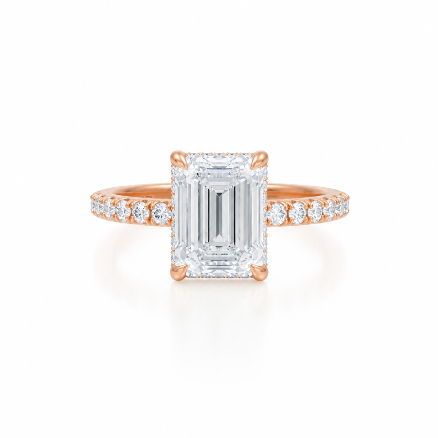 Emerald Hidden Halo With Pave Band