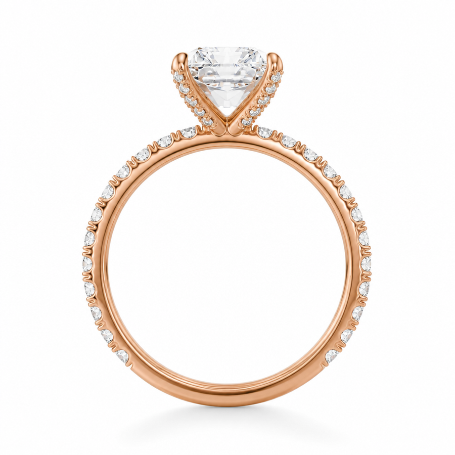 Radiant Pave Ring With Pave Prongs