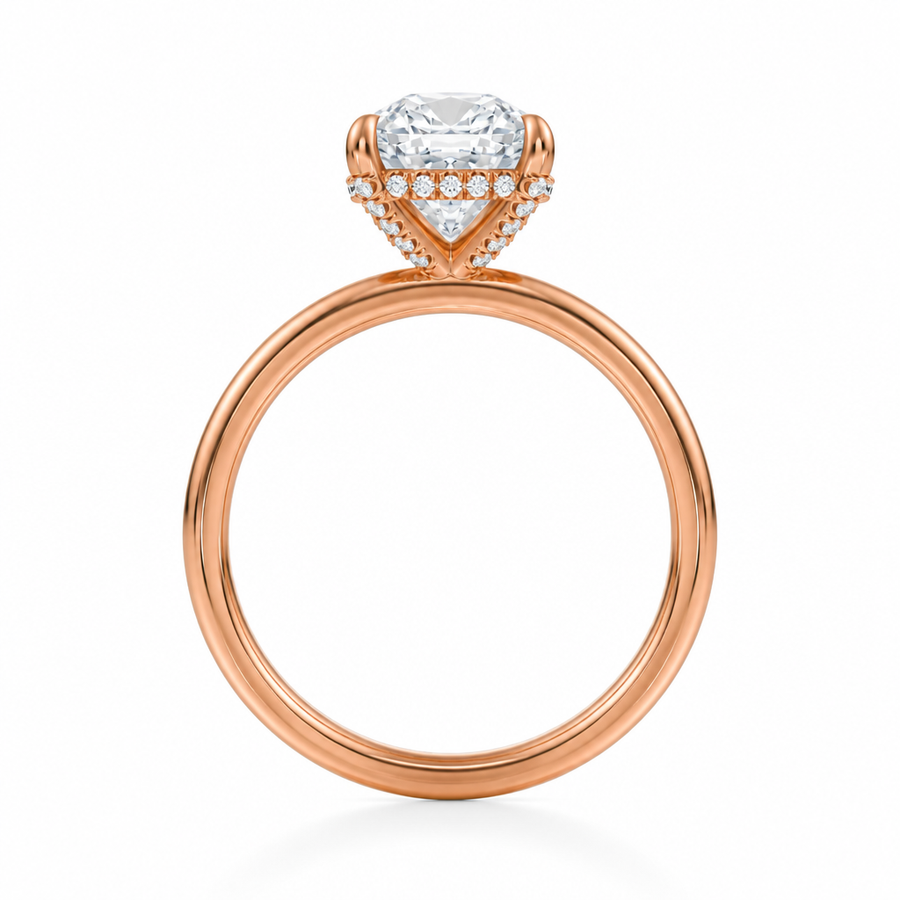 Cushion Martini Basket Solitaire Ring