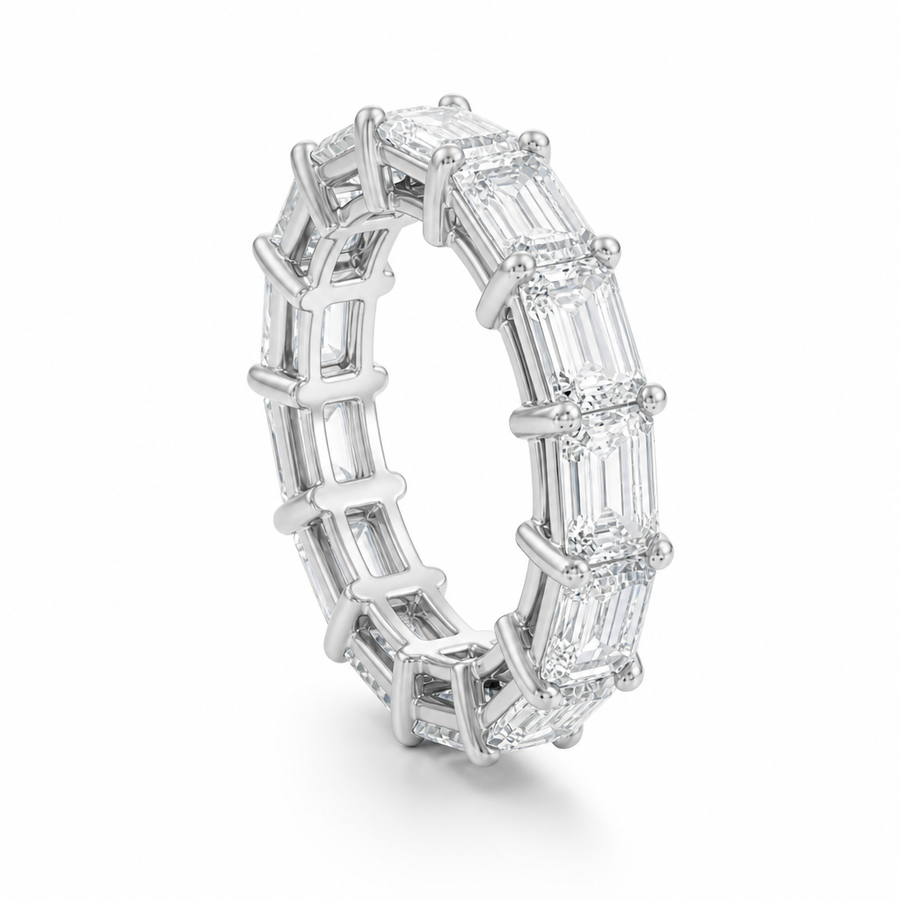 Horizontal Emerald Eternity Band