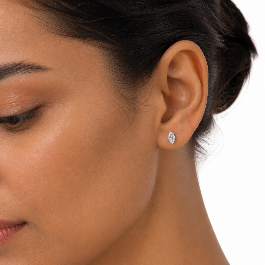 Marquise Lab Grown Diamond Stud Earrings
