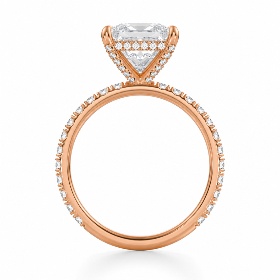 Princess Diamond Basket With Pave Ring