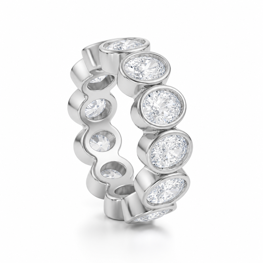 Oval Bezel Vertical Eternity Band