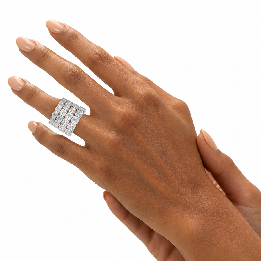 Asscher Bezel Eternity Band