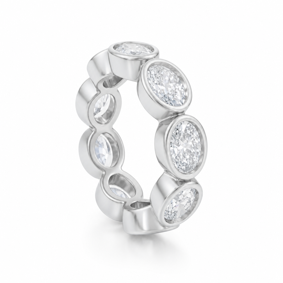 Oval Bezel Horizontal Eternity Band