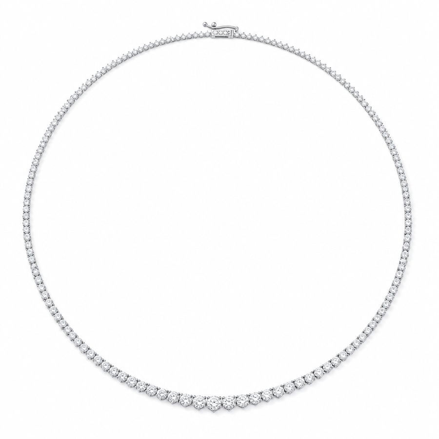 5 Carat Lab Grown Diamond Graduated Tennis Necklace