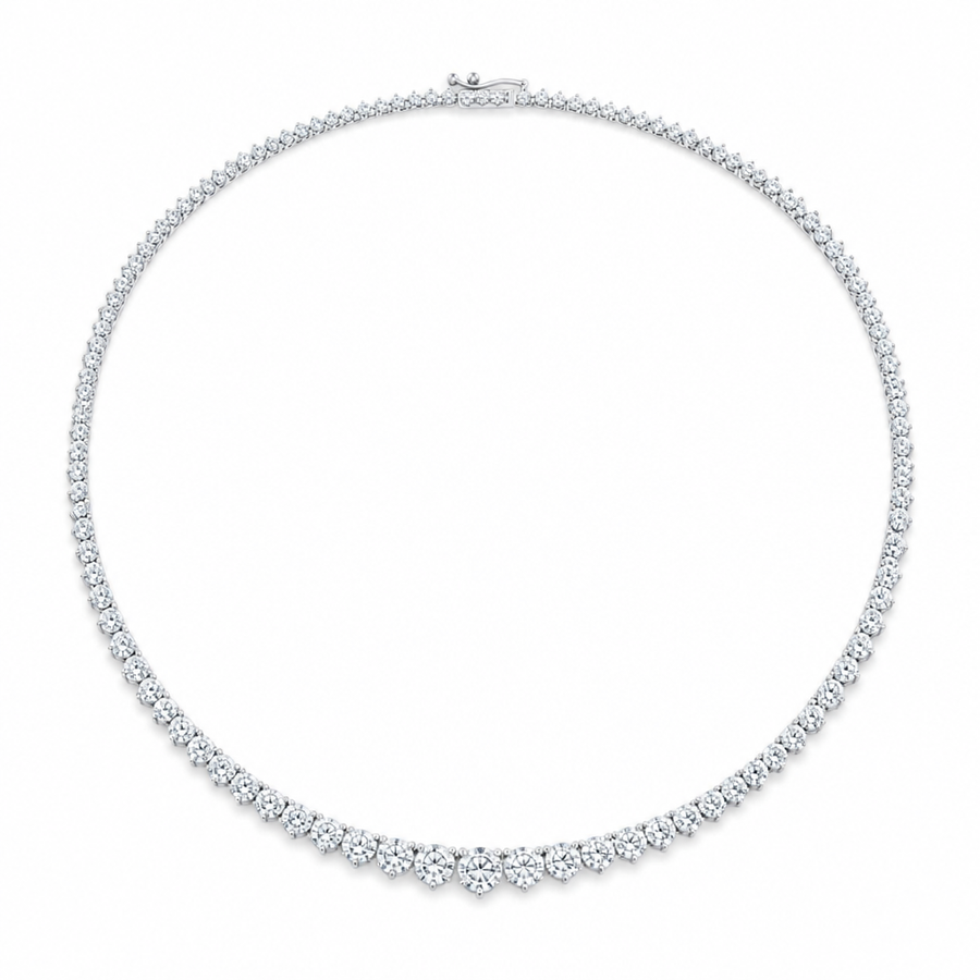 10 Carat Lab Grown Diamond Graduated Tennis Necklace