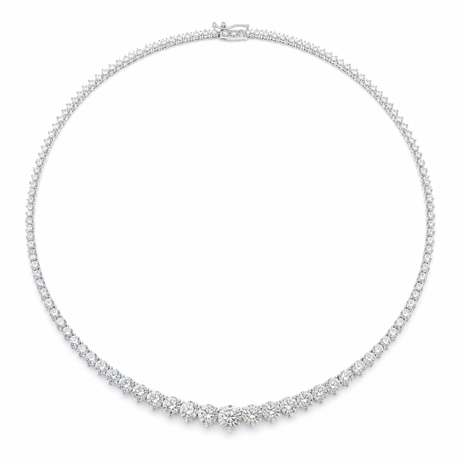 15 Carat Lab Grown Diamond Graduated Tennis Necklace