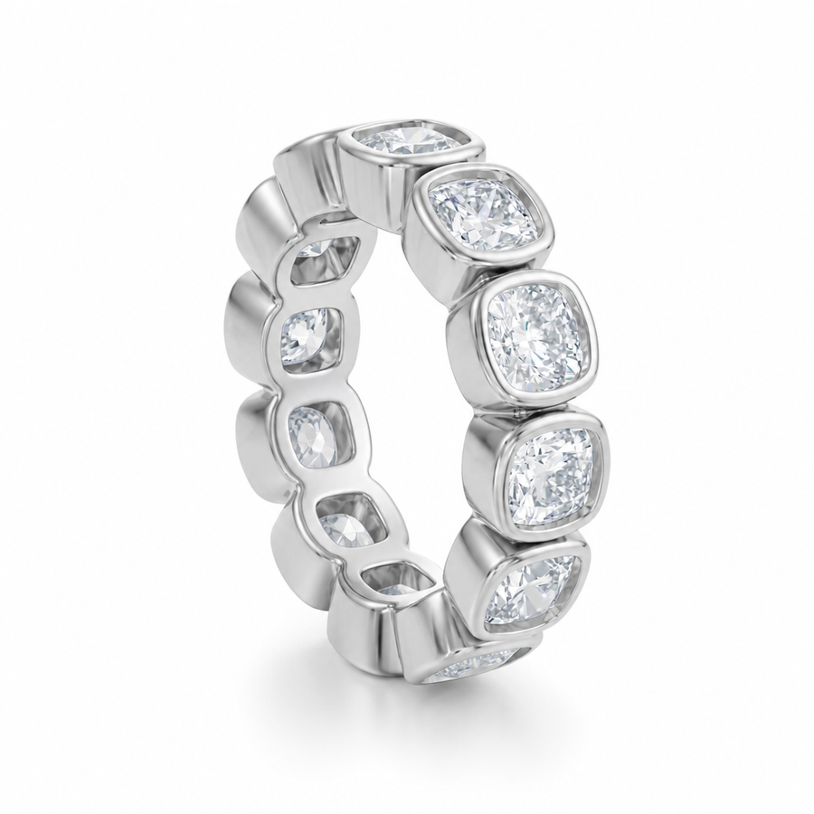 Cushion Bezel Eternity Band