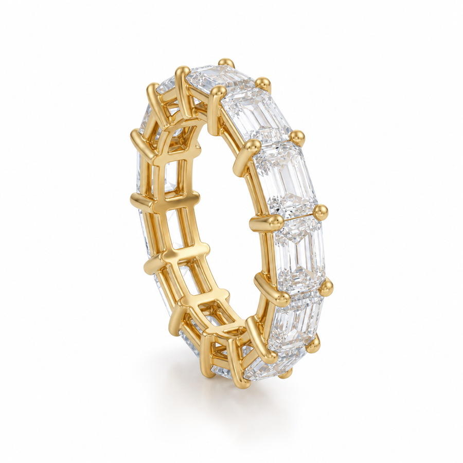Horizontal Emerald Eternity Band