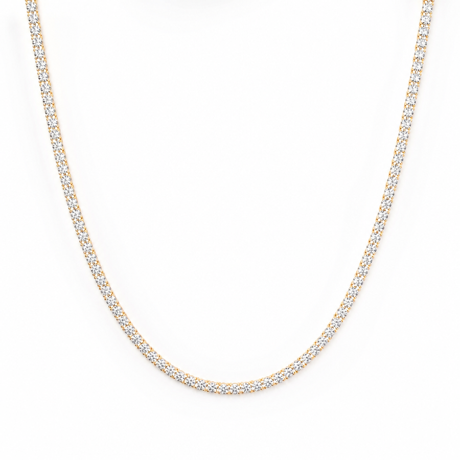 7 carat round lab grown diamond tennis necklace