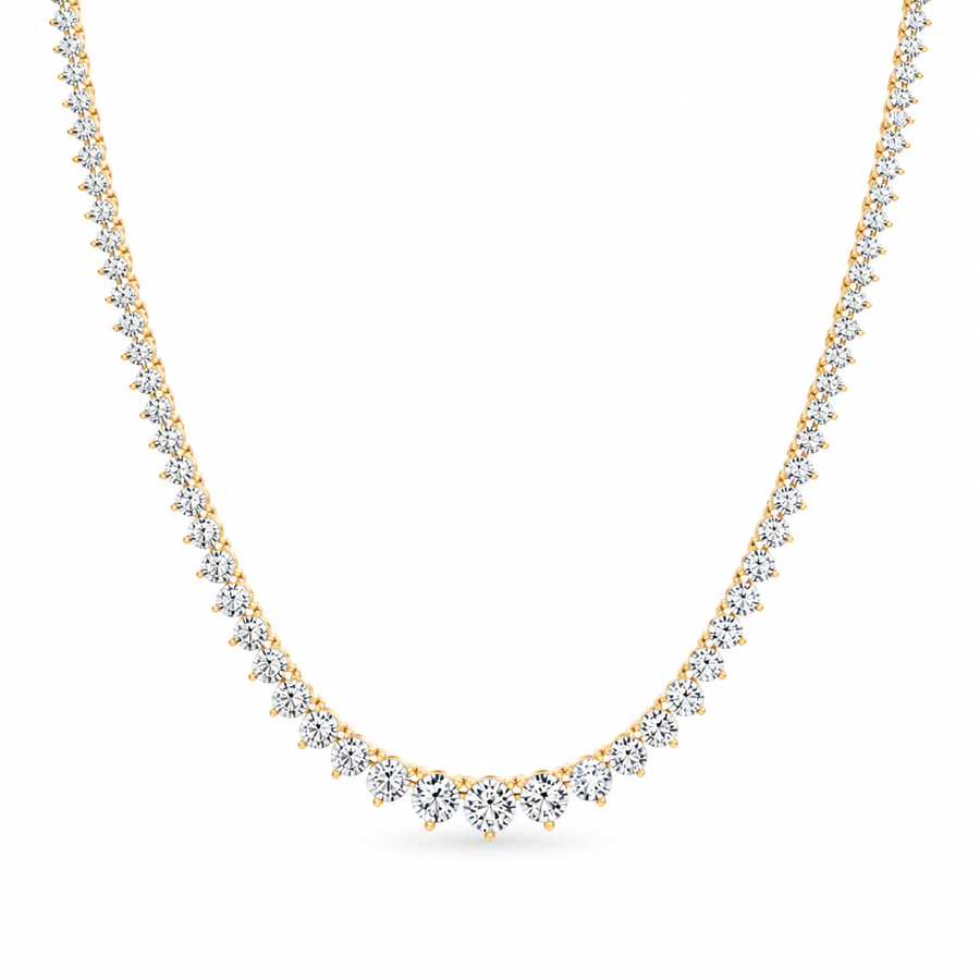 13 Carat Lab Grown Diamond Graduated Tennis Necklace