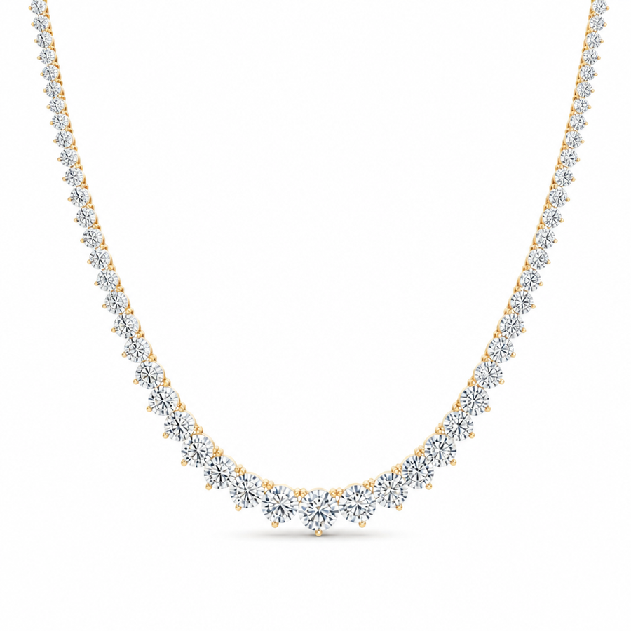 15 Carat Lab Grown Diamond Graduated Tennis Necklace