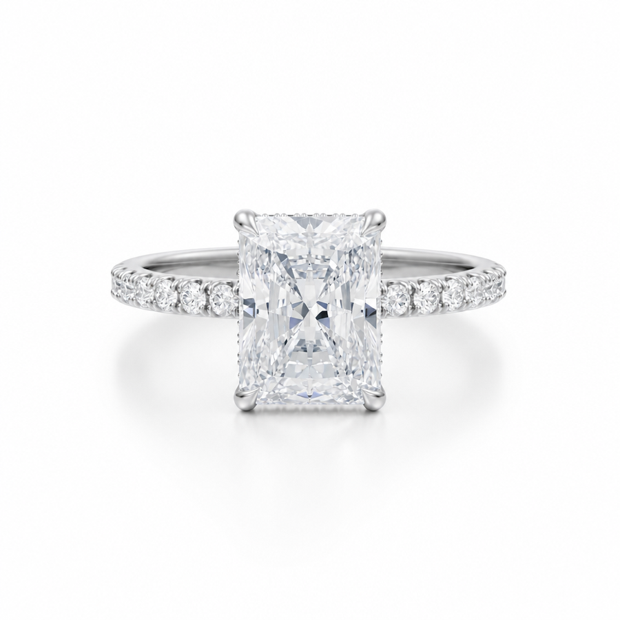 Radiant Hidden Halo With Pave Band