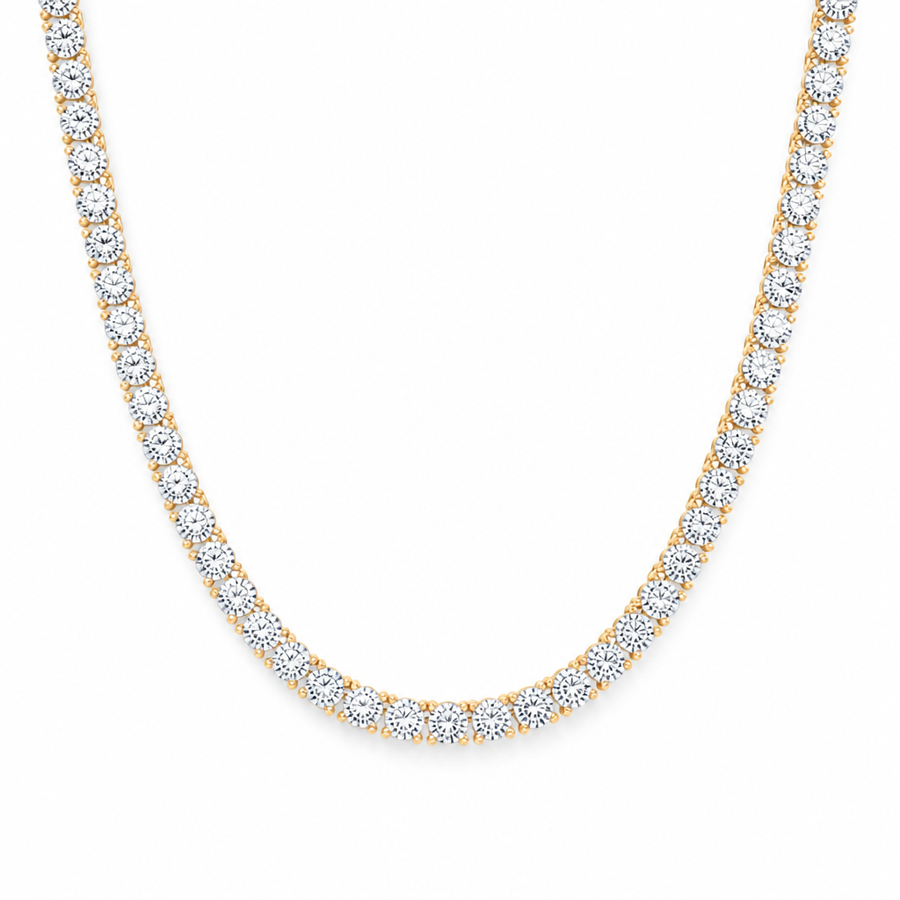 27 Carat Round Lab Grown Diamond Tennis Necklace