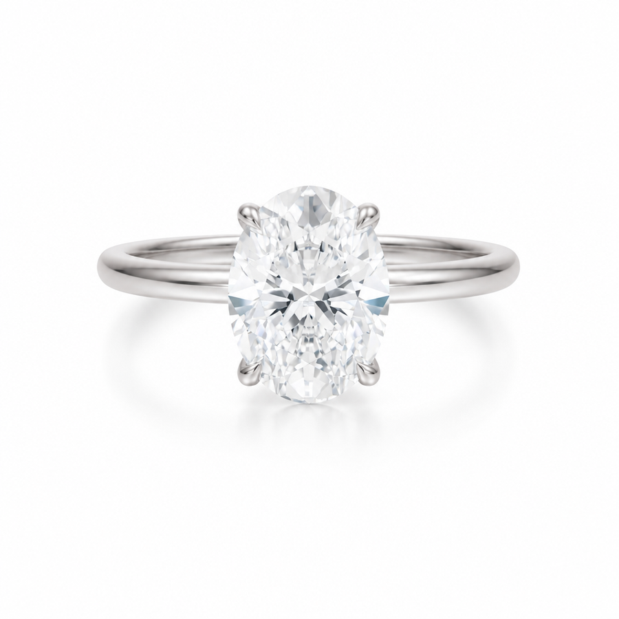 Oval Classic Open Solitaire Ring