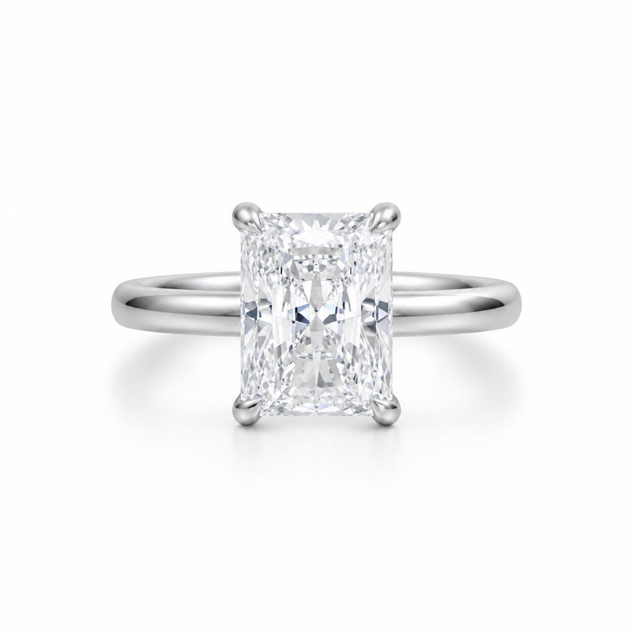 Radiant Classic Open Solitaire Ring