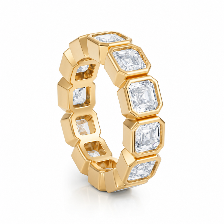 Asscher Bezel Eternity Band