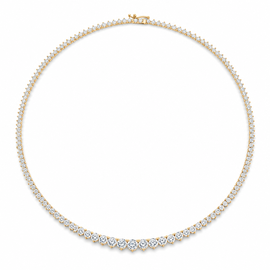 15 Carat Lab Grown Diamond Graduated Tennis Necklace