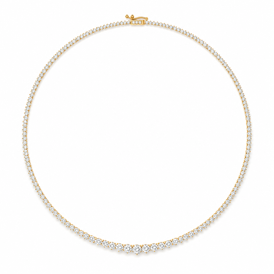 5 Carat Lab Grown Diamond Graduated Tennis Necklace