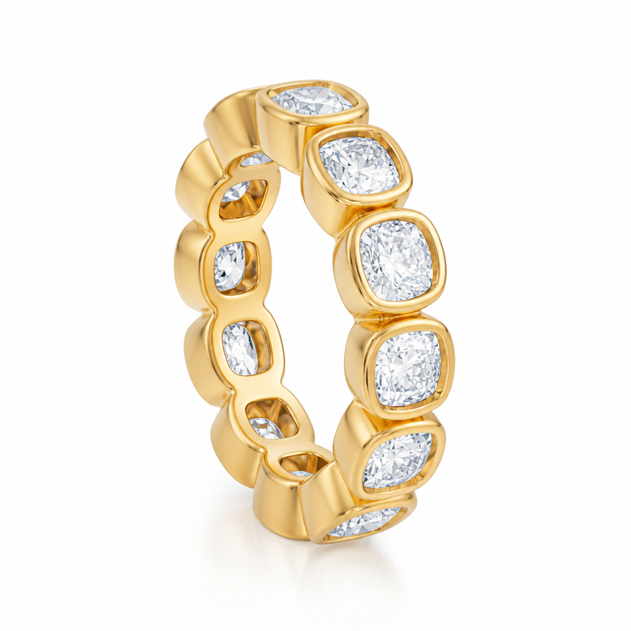 Cushion Bezel Eternity Band