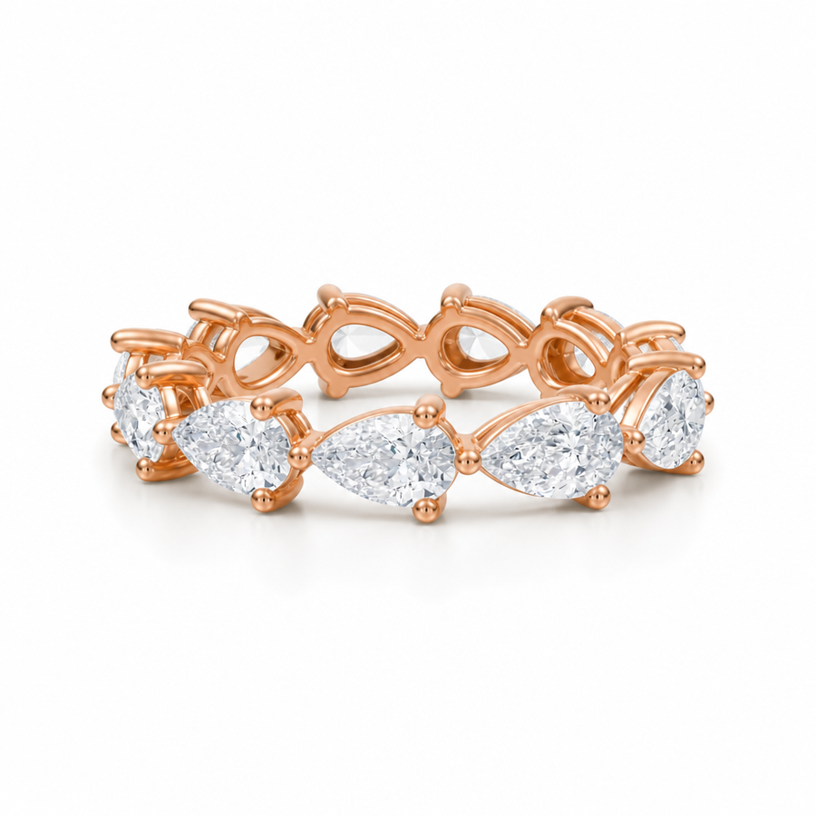 Horizontal Pear Eternity Band