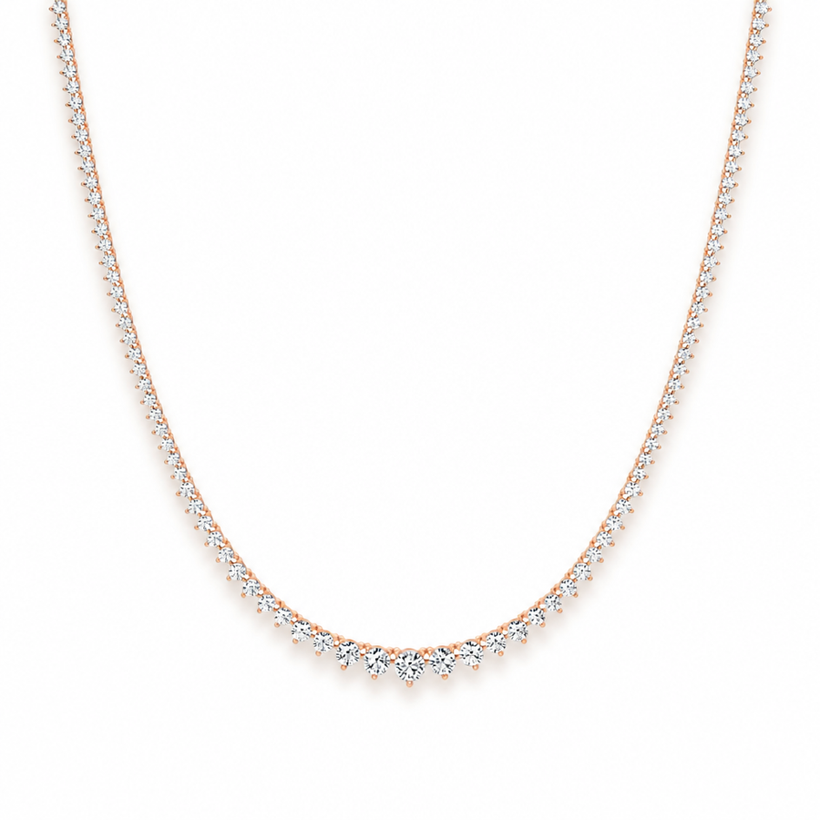 5 Carat Lab Grown Diamond Graduated Tennis Necklace