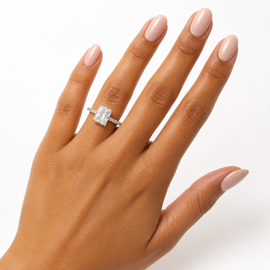 Radiant Hidden Halo With Pave Band