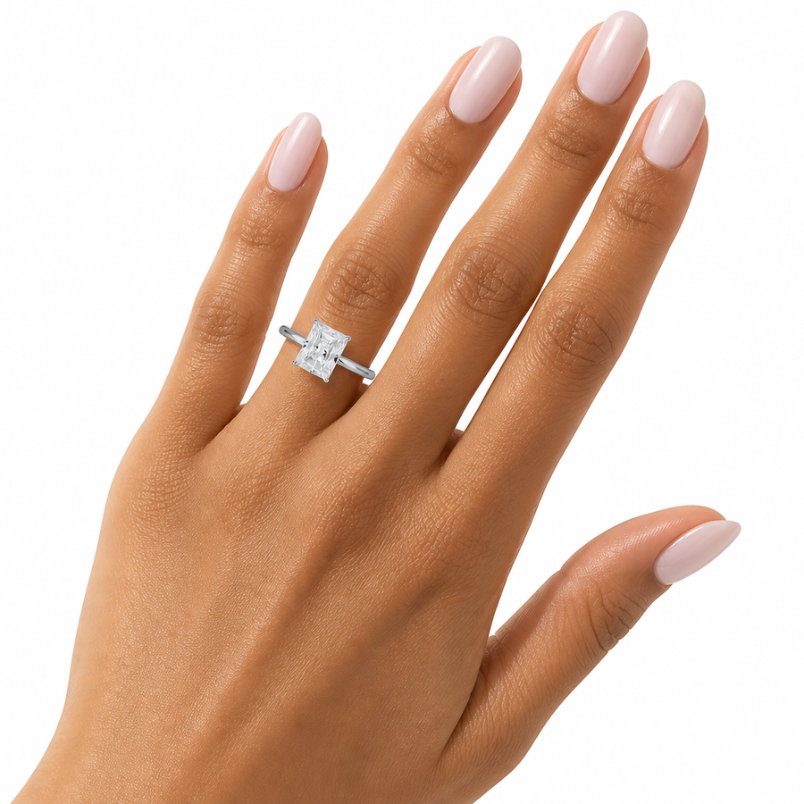 Radiant Classic Open Solitaire Ring