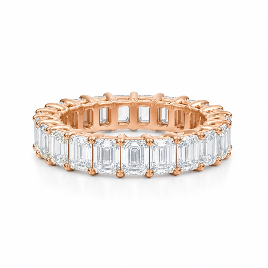 Emerald Basket Eternity Band