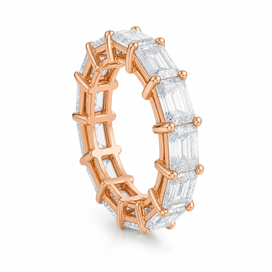 Horizontal Emerald Eternity Band