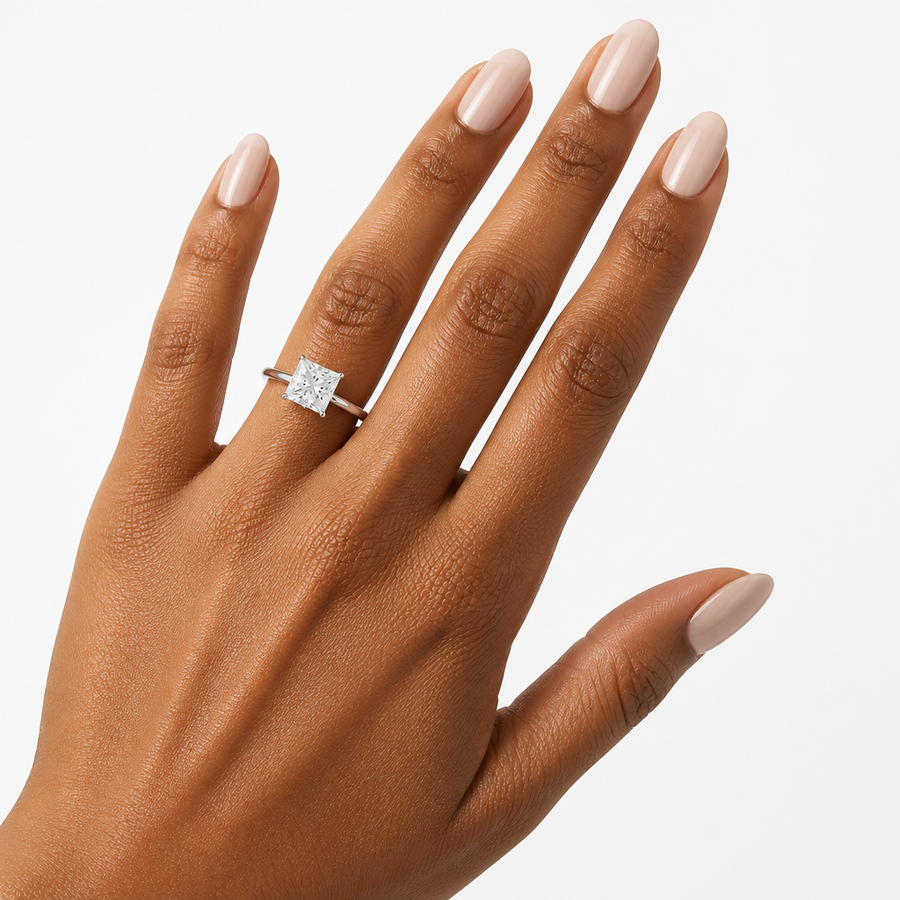 Princess Classic Open Solitaire Ring