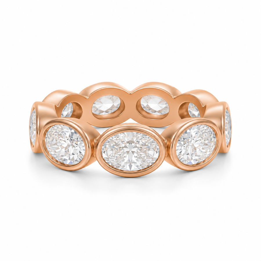 Oval Bezel Horizontal Eternity Band