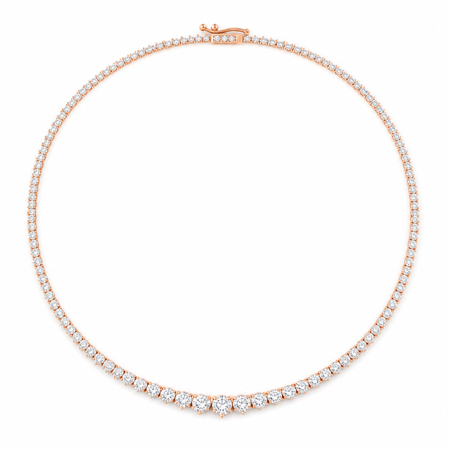5 Carat Lab Grown Diamond Graduated Tennis Necklace